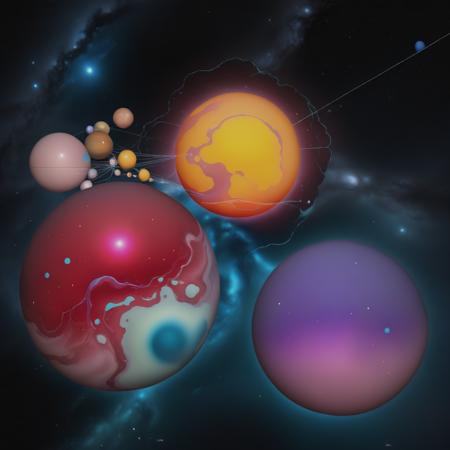 AbSynth: Colorful Bubbles, Particle Clouds, and Geometric Accents