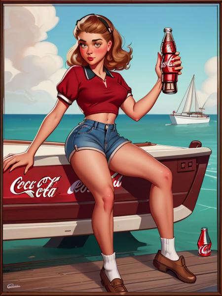 Coca Cola ( Gil Elvgren/Haddon Sundblom) Pinup Style