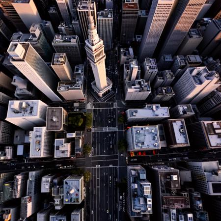 High Angle (from above) cinematic style XL