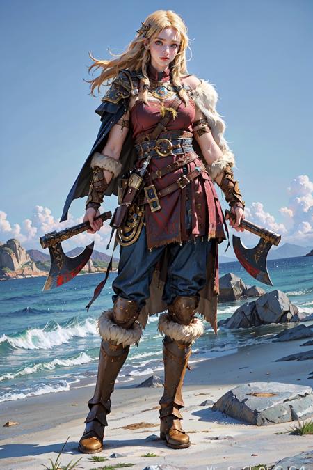 Viking warrior holding axes版本v2.0 (ID: 321602)