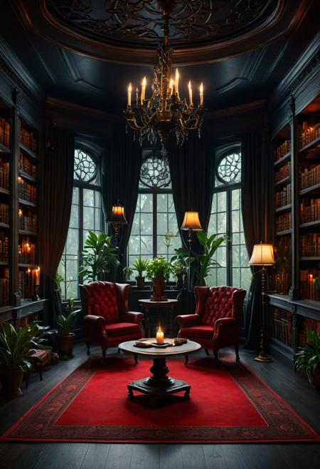 Dark Academia (Interior Space) [SDXL & Pony]