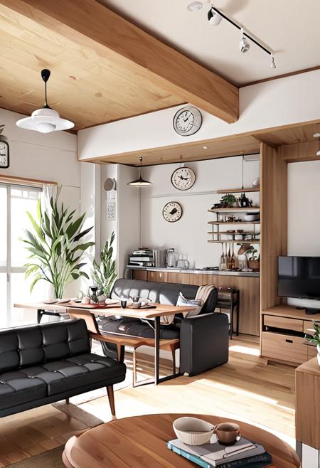日本の住宅のLDK (living room & dining room & kitchen) SDXL