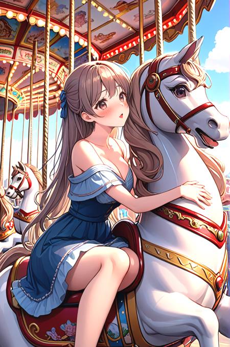 girl like riding carousel