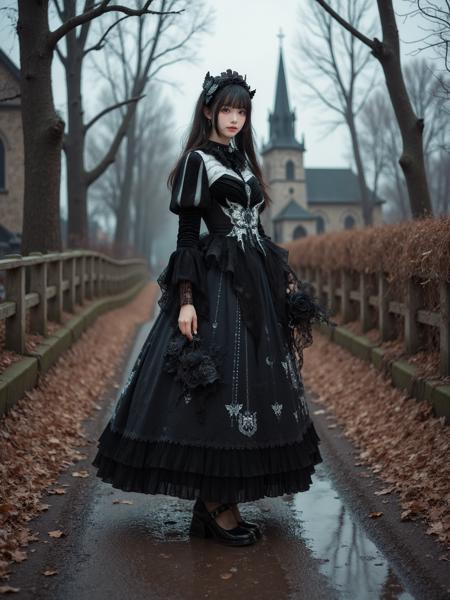 [Flux.1 D][Realistic] Gothic Dress | 哥特风裙子