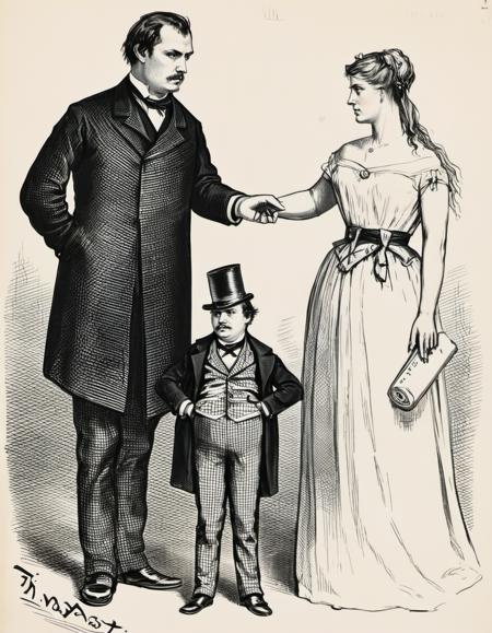 19th century political cartoon - Thomas Nast Style