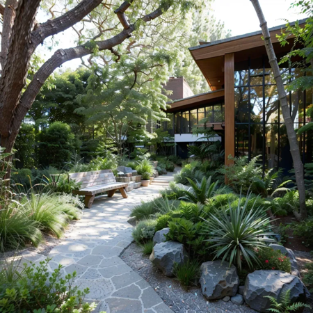 The back garden of the villa