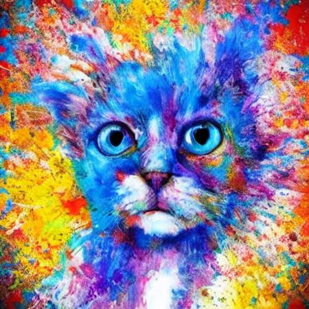 Acrylic, Multi-Colored Style Art (6)