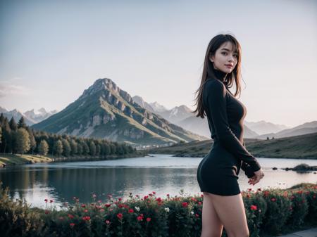 RGB-Majic Mini Sweater Dress Turtleneck Long Sleeves