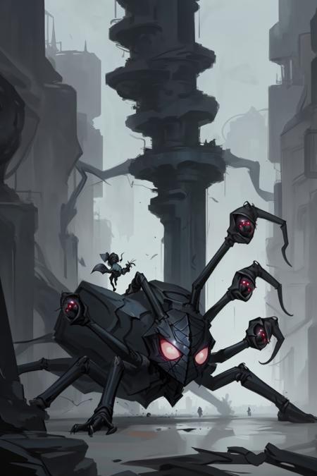 Giant animal over human concept