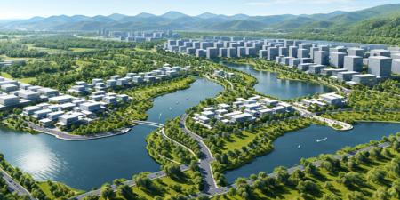 Bird's-eye view of urban design scenes