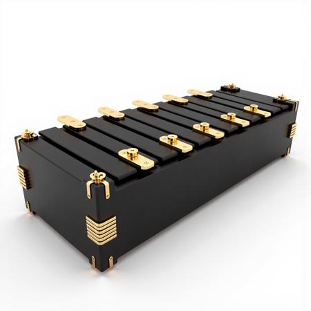 Matte Black & Metallic Gold Flux Style LoRA