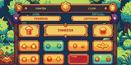 HEZI flat panel pixel game ui
