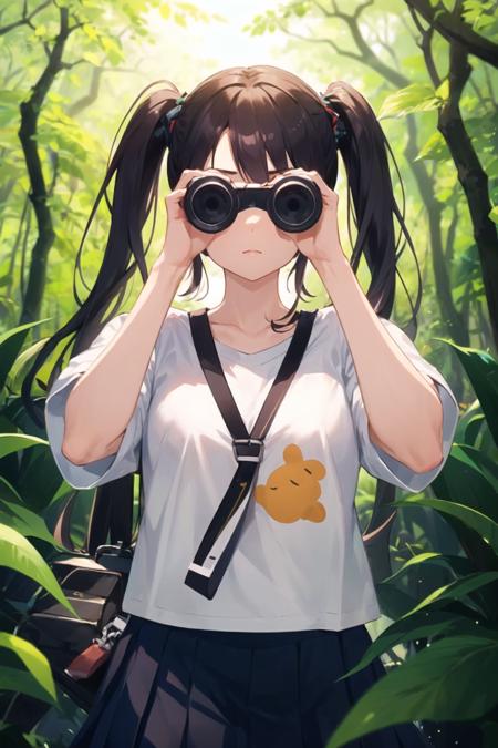 [OpenPose + Lineart] Holding binoculars