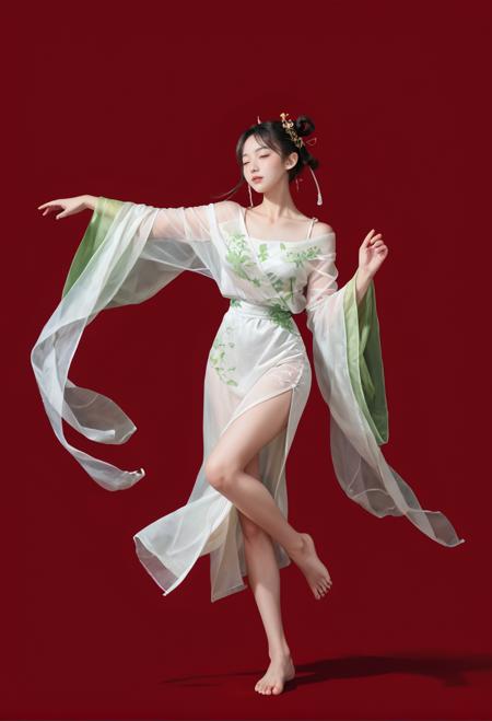 0756 green silk hanfu
