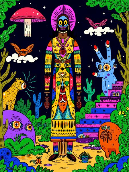 Psychedelic Flat Art
