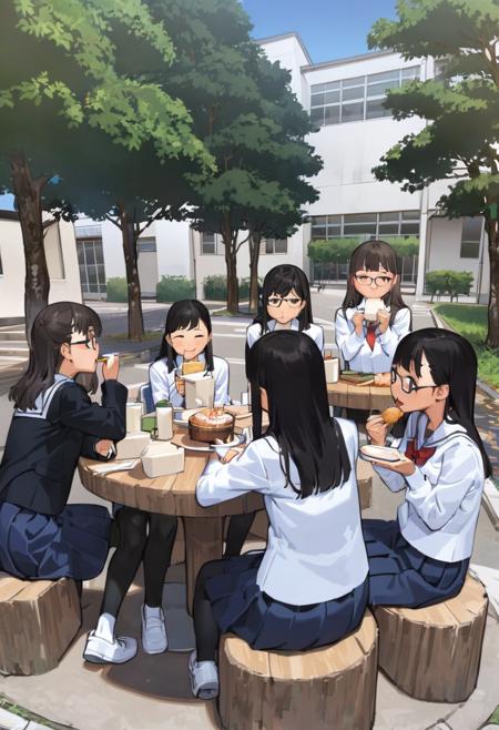 学校の中庭 School courtyard SDXL