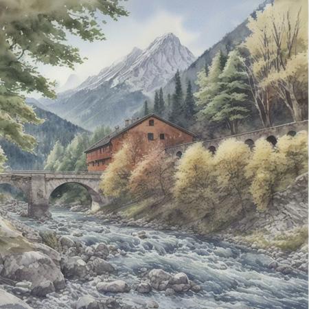 Remarkable Austrian Watercolor Style
