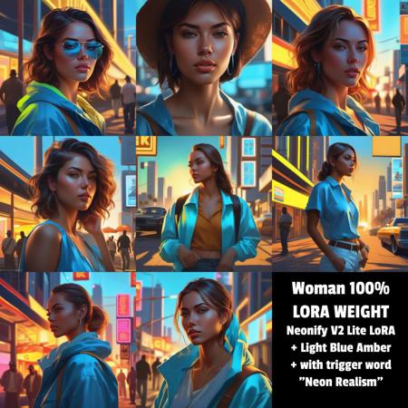 Neonify SDXL - Neon Realism + Cel Shading + Cartoonerize (5 Lora Levels)