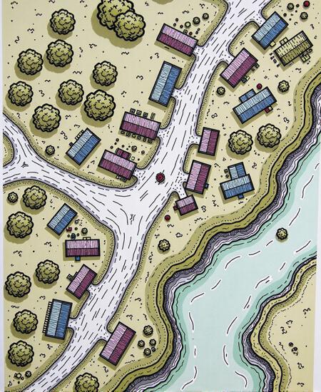 Envy Flux Fantasy Town Map 01 - Town and village maps for D&D and other RPGs