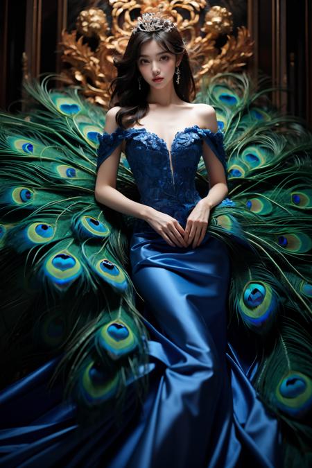 JAY - FEATHERS BLUE DRESS