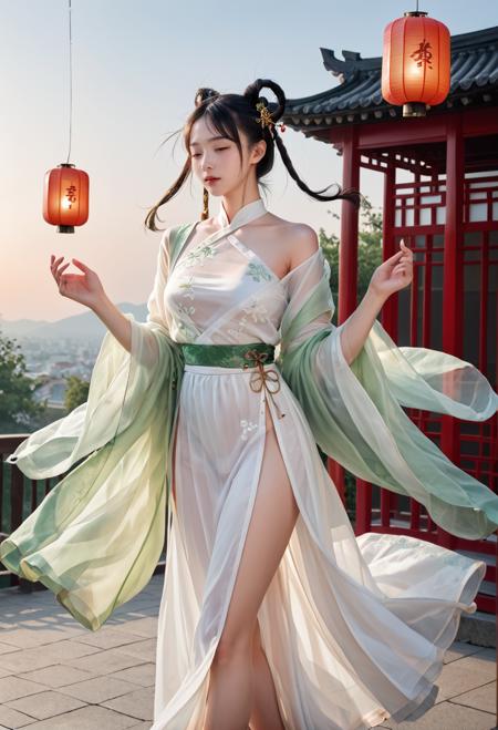 0756 green silk hanfu