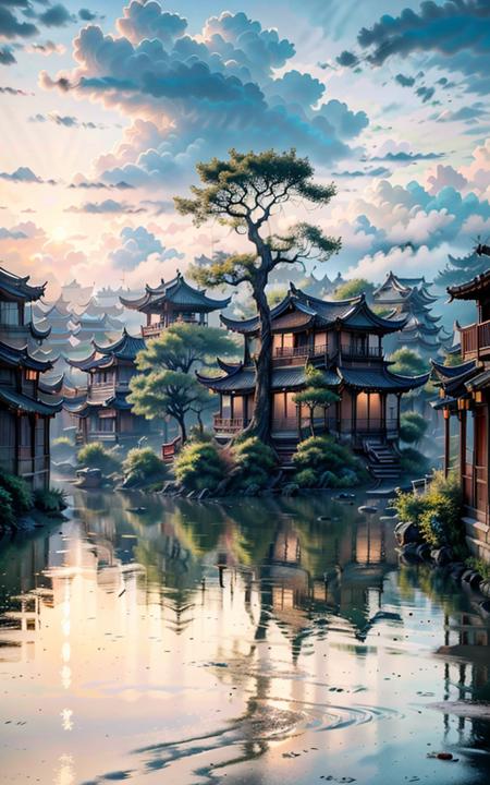 Ancient Chinese Scenery Background XL