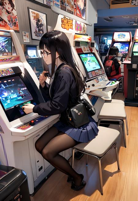 日本のゲームセンター（ビデオゲーム）SDXL