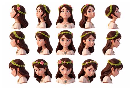 Character head concept poses (openpose + 3d for depth maps)