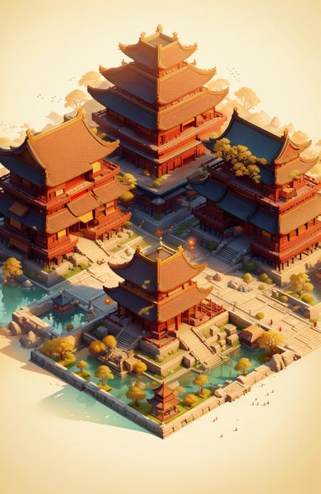 Isometric Chinese style Architecture LoRa