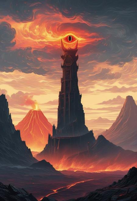 Sauron's Tower | Barad-dûr (Mordor, Middle Earth) (Lord of the Rings) [SDXL & SD1.5]