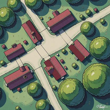 Envy Flux Fantasy Town Map 01 - Town and village maps for D&D and other RPGs