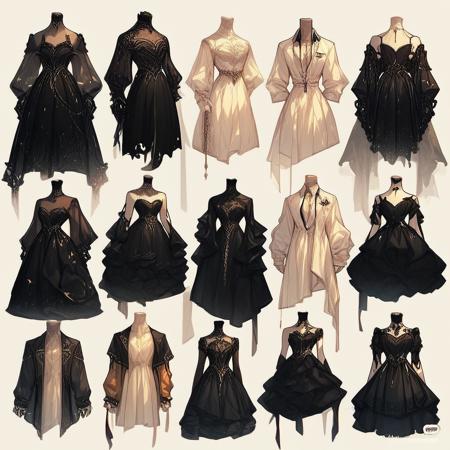 Chart of draw dress
