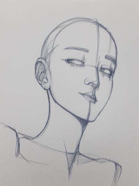 sketch anime pose 素体人偶画风