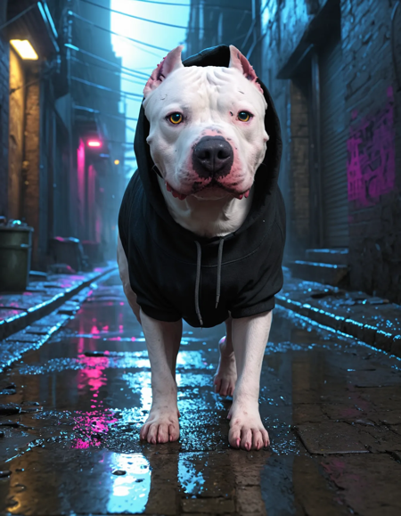 White Pitbull Dog SDXL
