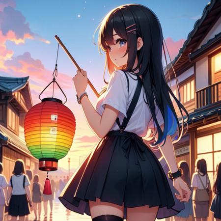 girl like colorful lantern