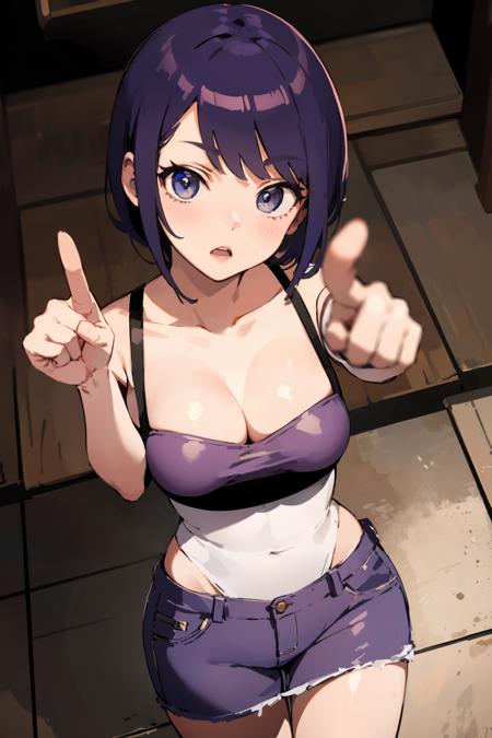 pointing (general purpose - {pointing at viewer | pointing up | pointing at self | pointing to the side})