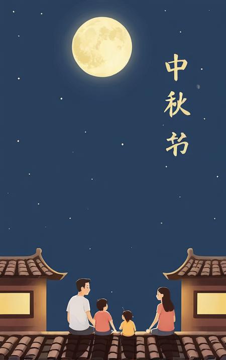 中秋海报模型