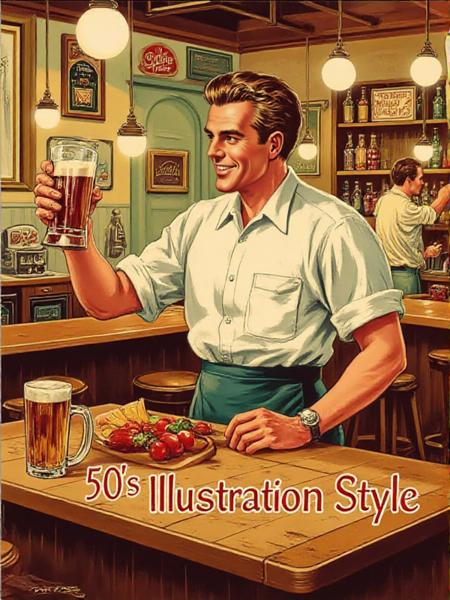 50s Illustration Style