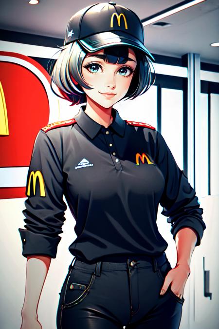 McDonalds Uniform (black) | Outfit LoRA版本v1.0 (ID: 93392)