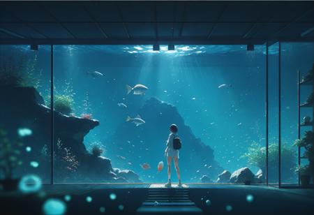 (Experimental Concept) Lonely Universe composition / Composition of the world through a huge glass window