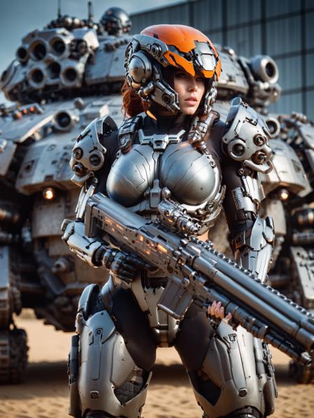 Neon Cyberpunk Heavy Combat Armor SDXL