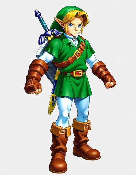 Adult Link (The Legend of Zelda: Ocarina of Time) Official Art Style [Illustrious-XL]