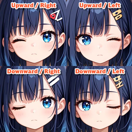 [SDXL] Wink helper / ウィンク補助版本Downward/Left v1.0 (ID: 1030779)