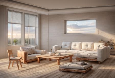 wooden living room