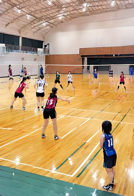 体育館 Japanese school gymnasium SDXL
