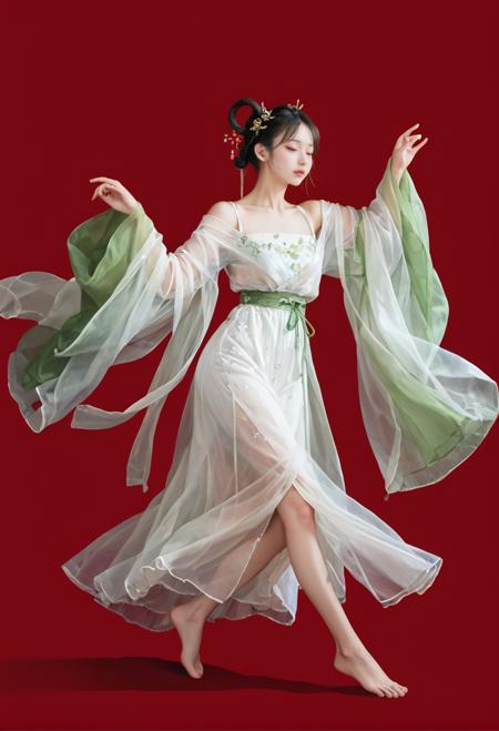 0756 green silk hanfu
