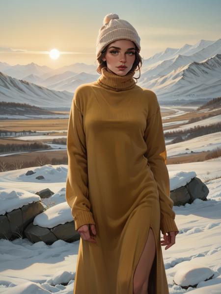 Roll Neck Sweater Dress | Clothing LoRA