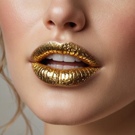 Golden Glitter Lips