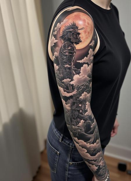 Flux - Traditional Japanese Style Full-Sleeve Tattoo - By Devildonia