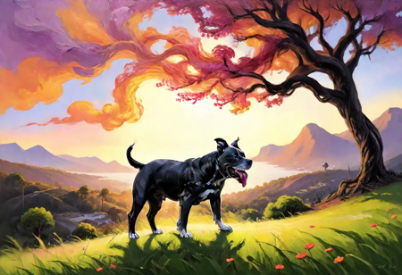 Gray Pitbull Dog SDXL
